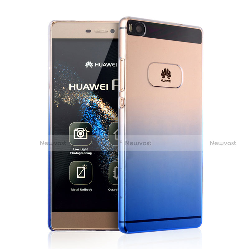 Hard Rigid Transparent Gradient Cover for Huawei P8 Blue