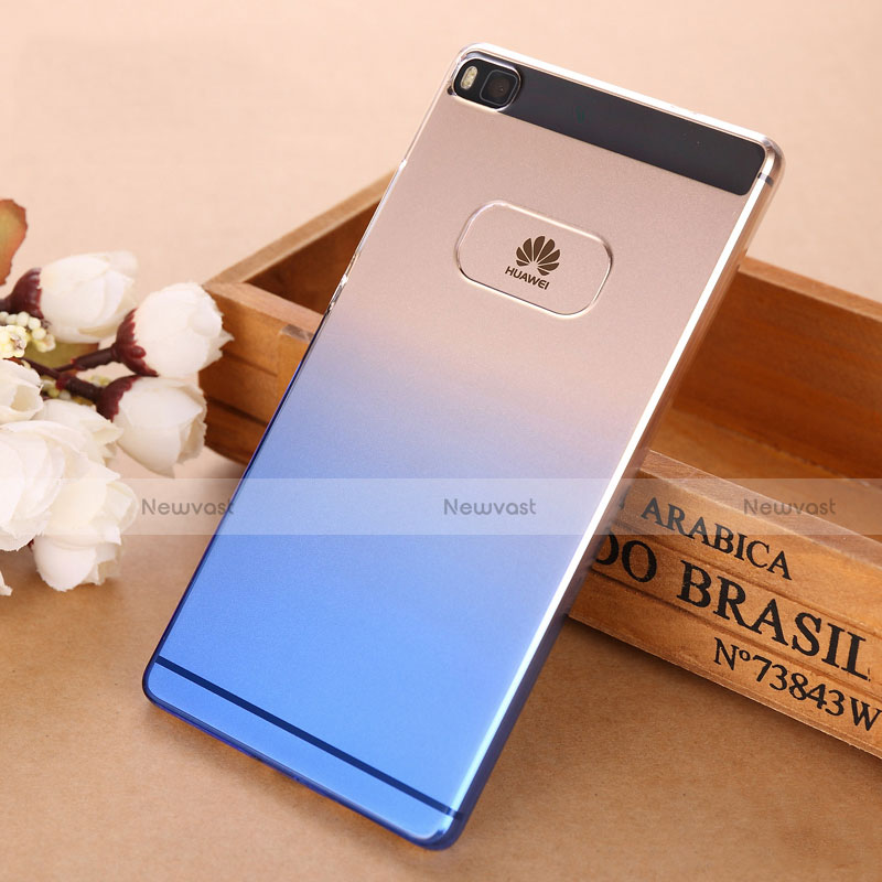 Hard Rigid Transparent Gradient Cover for Huawei P8 Blue