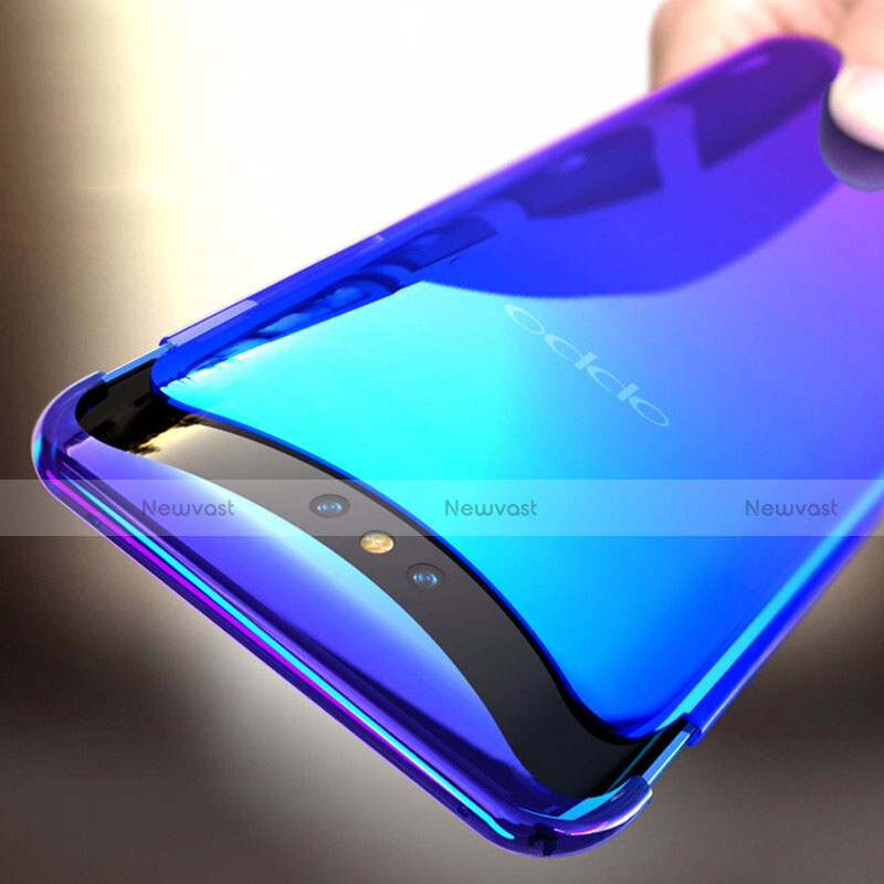 Hard Rigid Transparent Gradient Cover for Oppo Find X Blue