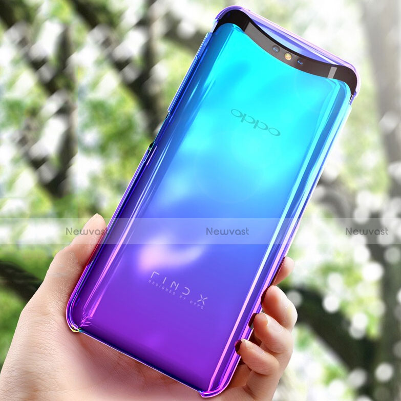 Hard Rigid Transparent Gradient Cover for Oppo Find X Blue