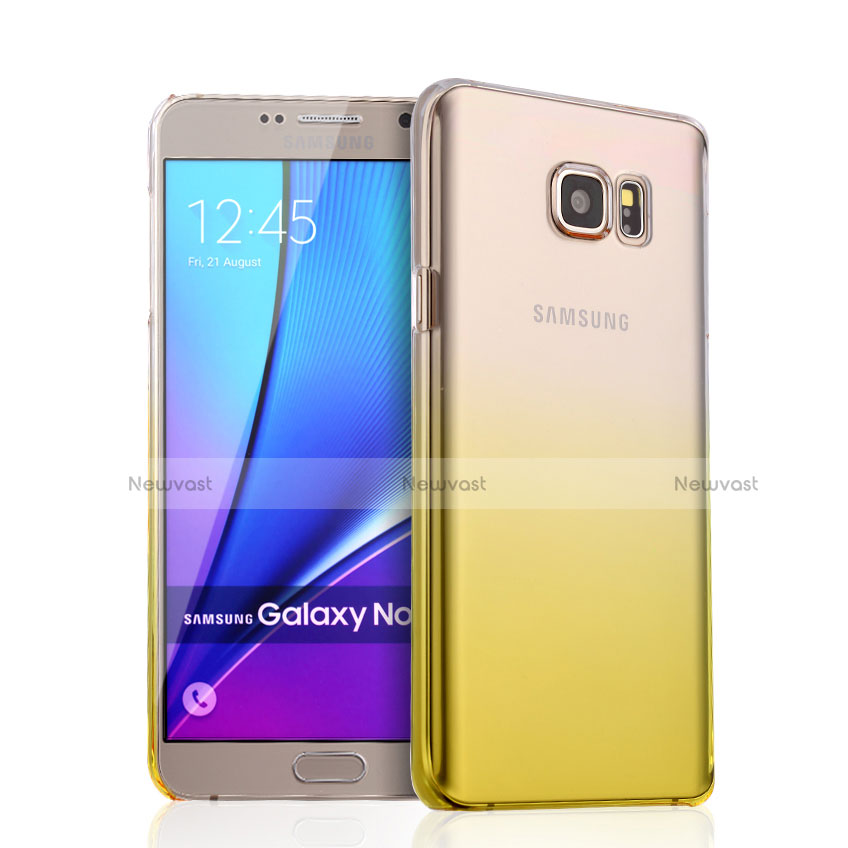 Hard Rigid Transparent Gradient Cover for Samsung Galaxy Note 5 N9200 N920 N920F Yellow