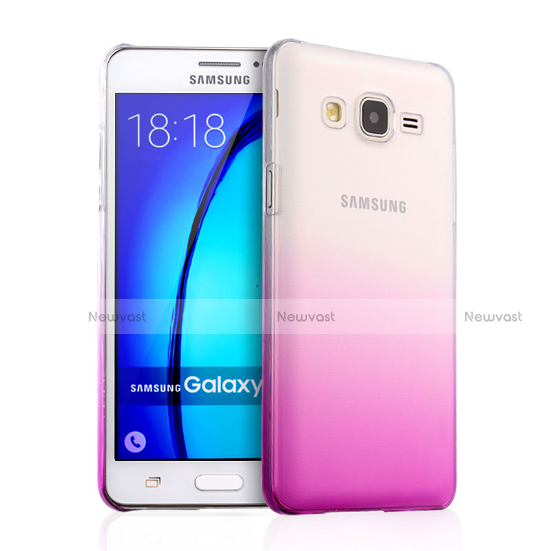 Hard Rigid Transparent Gradient Cover for Samsung Galaxy On5 G550FY Pink