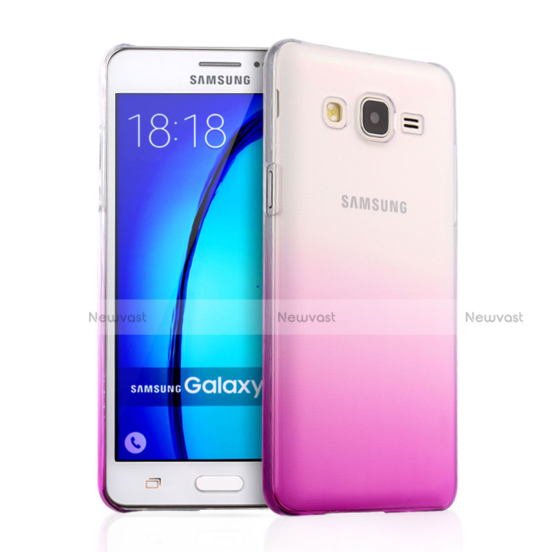 Hard Rigid Transparent Gradient Cover for Samsung Galaxy On5 Pro Pink