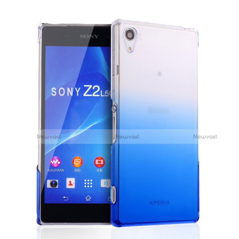 Hard Rigid Transparent Gradient Cover for Sony Xperia Z2 Blue