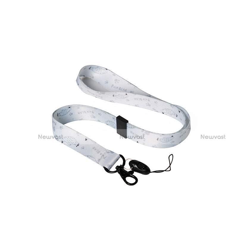 Lanyard Cell Phone Neck Strap Universal K02 White