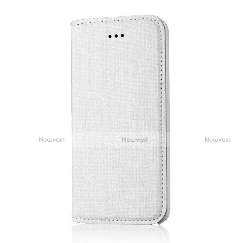 Leather Case Flip Cover for Apple iPhone 5C White