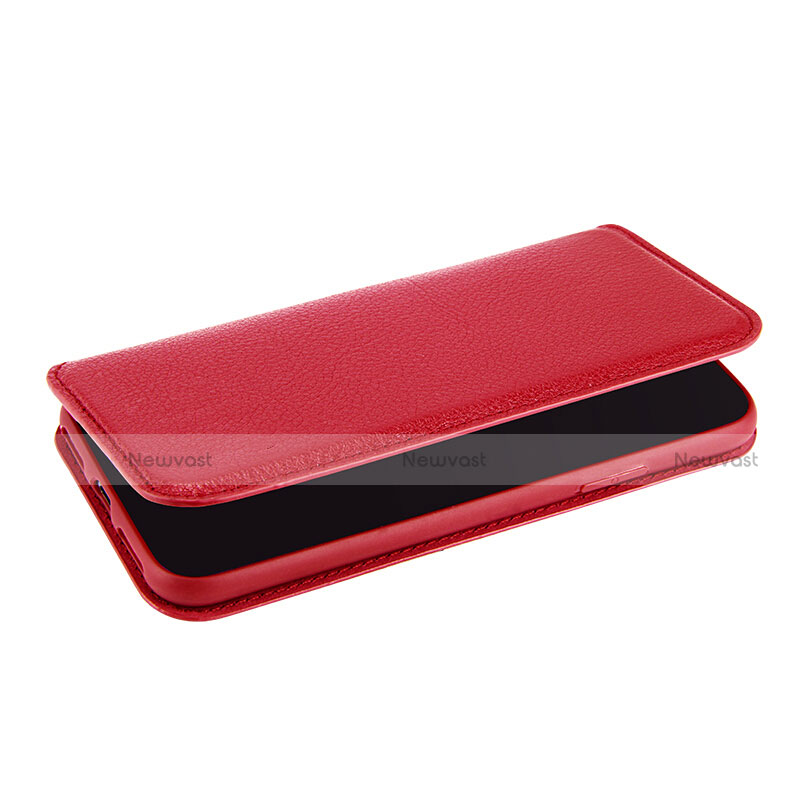 Leather Case Flip Cover for Apple iPhone Xs Red