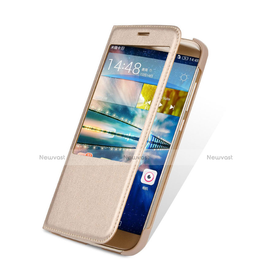 Leather Case Flip Cover for Huawei GX8 Gold