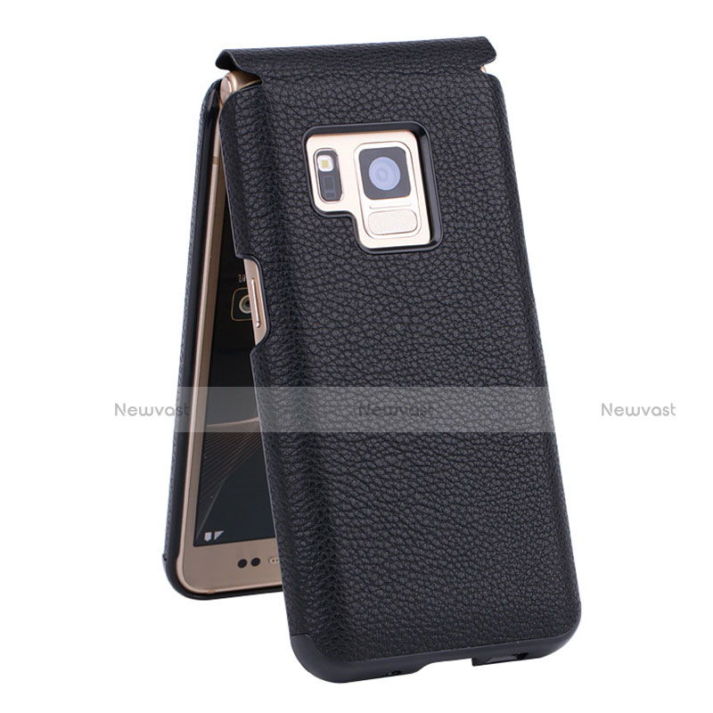 Leather Case Flip Cover for Samsung W(2017) Black