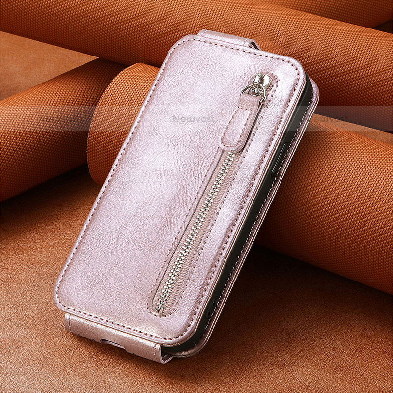 Leather Case Flip Cover Vertical A01D for Samsung Galaxy S21 Plus 5G Rose Gold