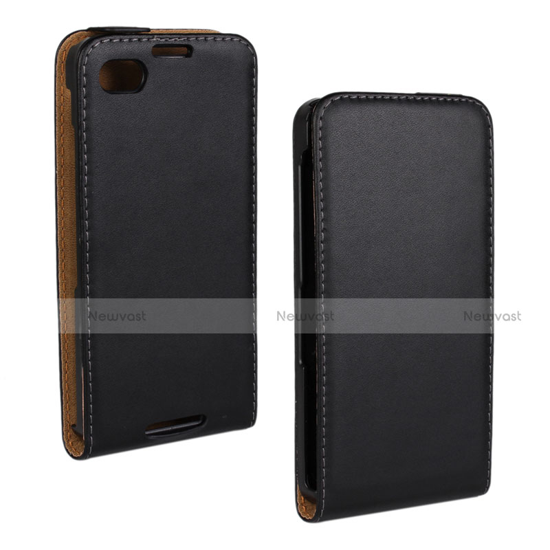 Leather Case Flip Cover Vertical for Blackberry Q10 Black