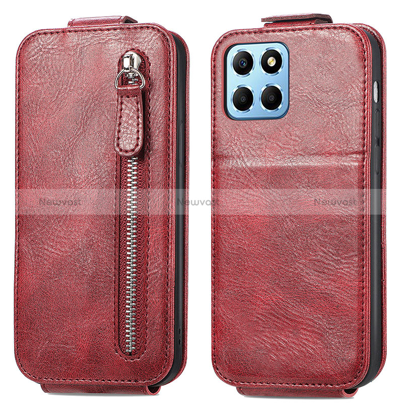 Leather Case Flip Cover Vertical for Huawei Honor X6 Red