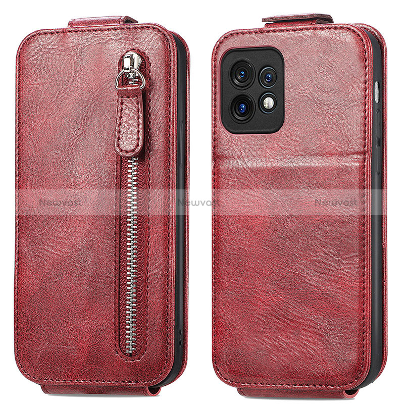 Leather Case Flip Cover Vertical for Motorola Moto Edge 40 Pro 5G Red