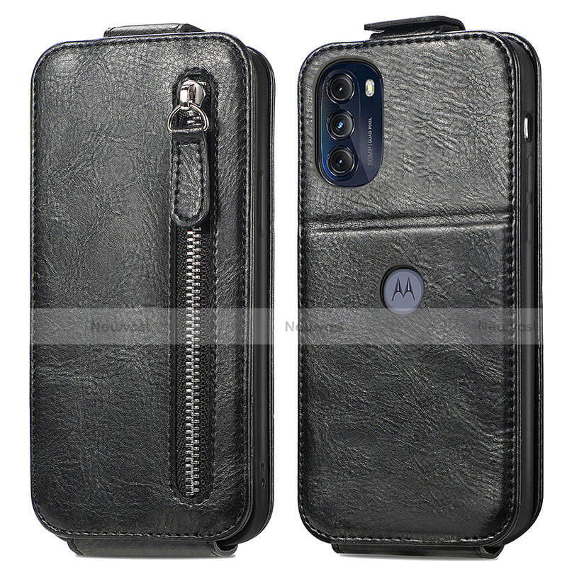 Leather Case Flip Cover Vertical for Motorola Moto G 5G (2022) Black