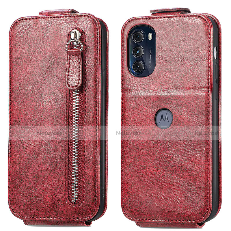 Leather Case Flip Cover Vertical for Motorola Moto G 5G (2022) Red