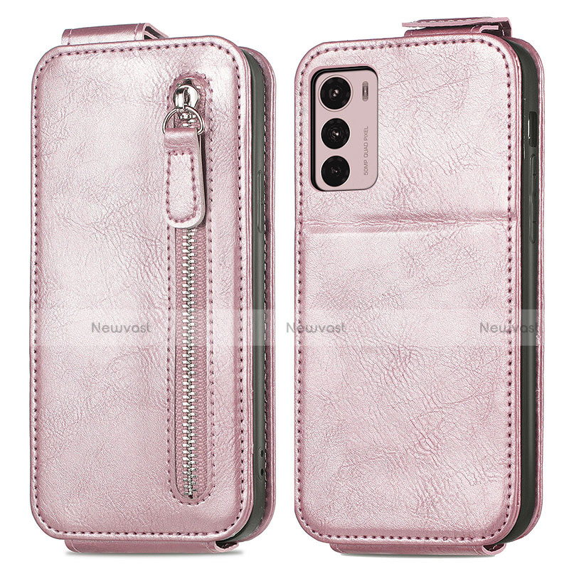 Leather Case Flip Cover Vertical for Motorola Moto G42 Rose Gold