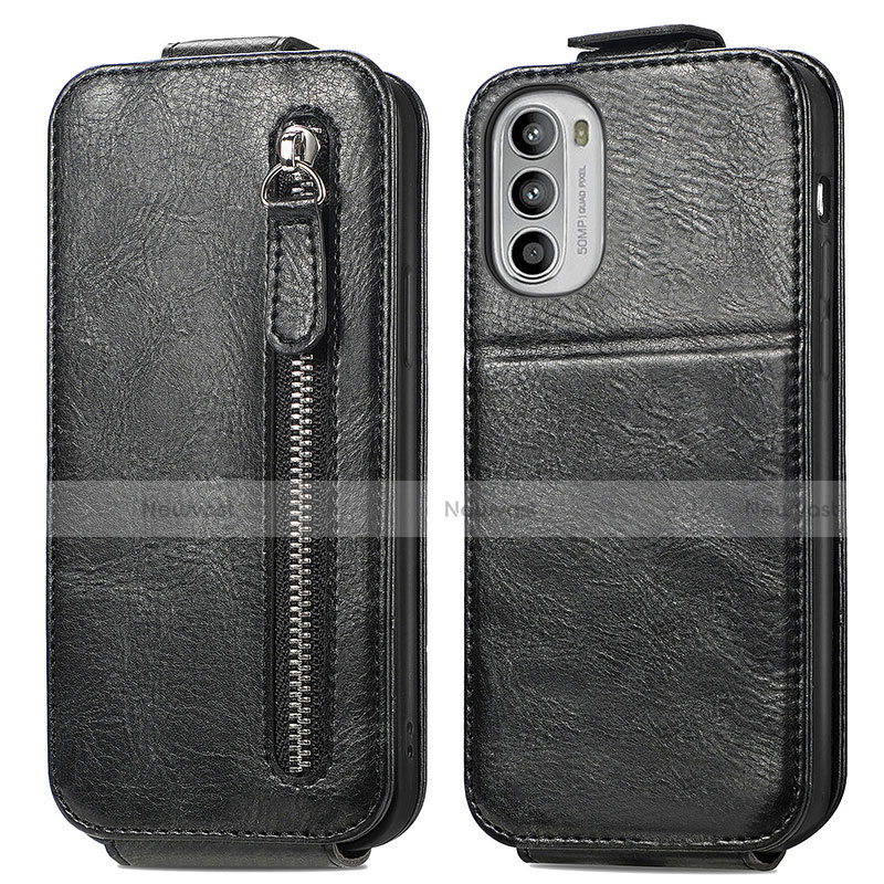 Leather Case Flip Cover Vertical for Motorola MOTO G52 Black