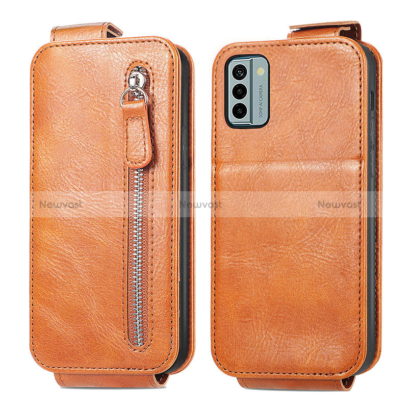 Leather Case Flip Cover Vertical for Nokia G22 Brown