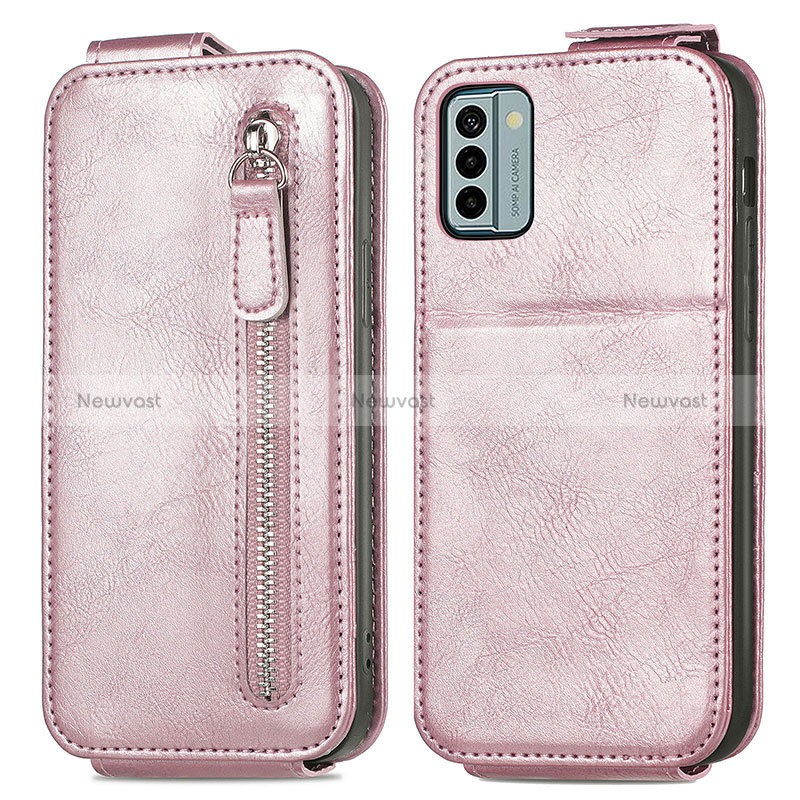 Leather Case Flip Cover Vertical for Nokia G22 Rose Gold