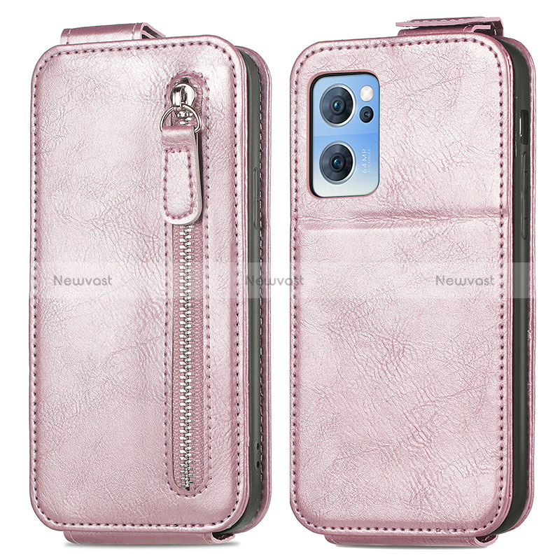 Leather Case Flip Cover Vertical for OnePlus Nord CE 2 5G Rose Gold