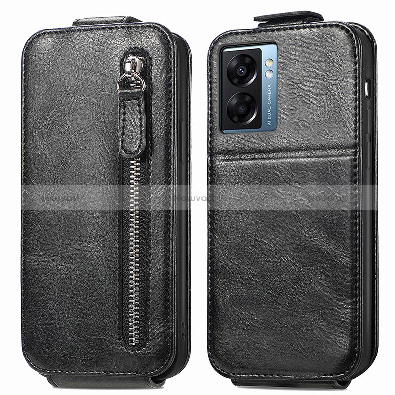 Leather Case Flip Cover Vertical for Oppo K10 5G India Black