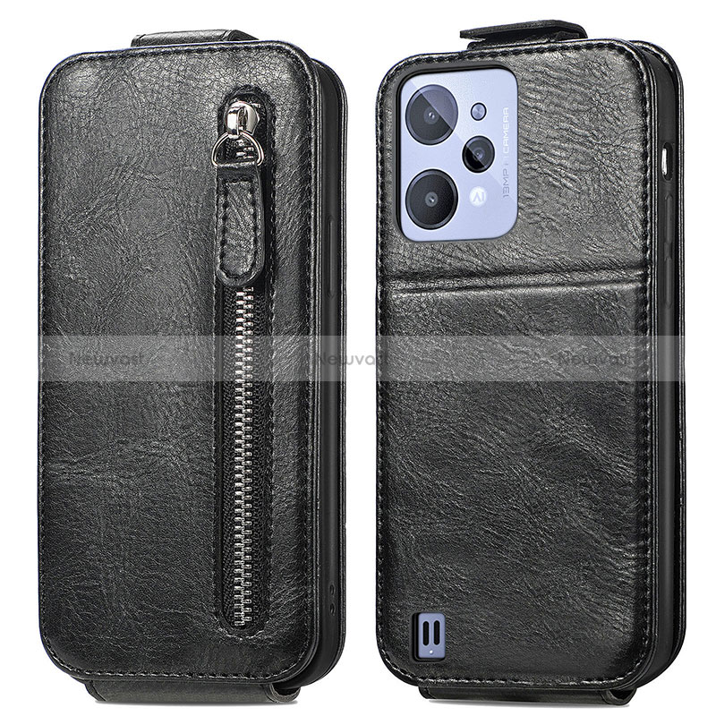 Leather Case Flip Cover Vertical for Realme C31 Black