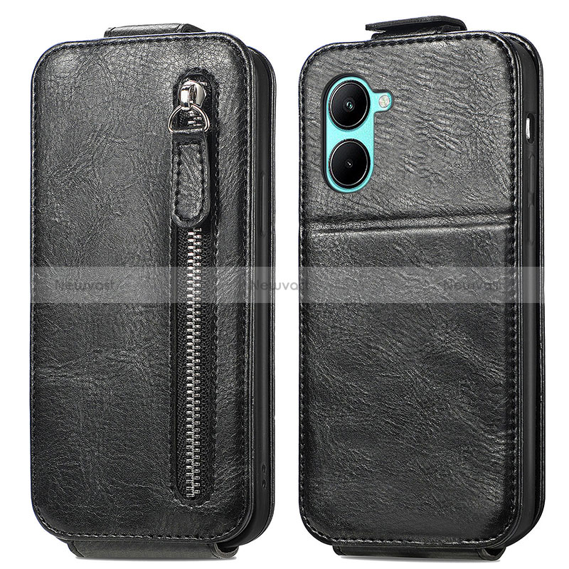 Leather Case Flip Cover Vertical for Realme C33 (2023) Black