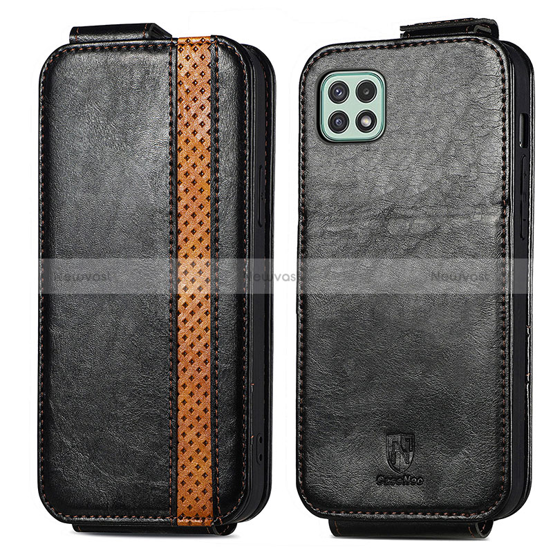 Leather Case Flip Cover Vertical for Samsung Galaxy A22 5G Black
