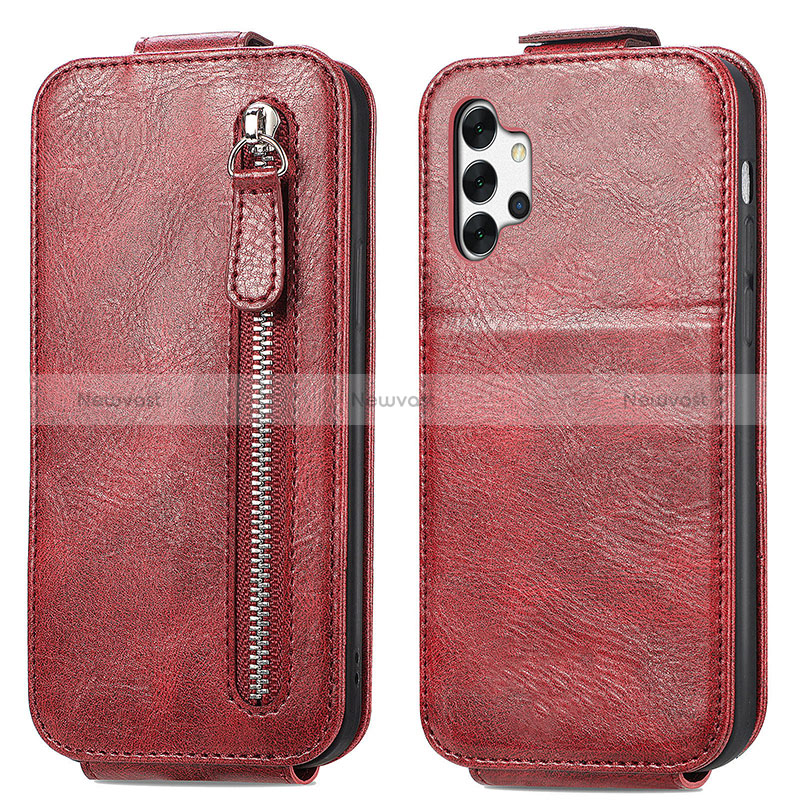 Leather Case Flip Cover Vertical for Samsung Galaxy A32 4G Red