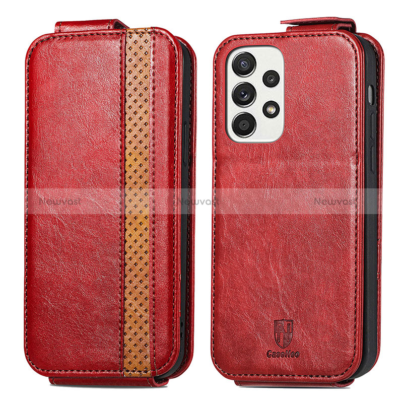 Leather Case Flip Cover Vertical for Samsung Galaxy A33 5G Red