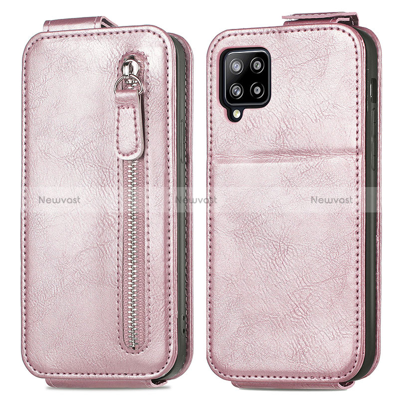 Leather Case Flip Cover Vertical for Samsung Galaxy A42 5G Rose Gold