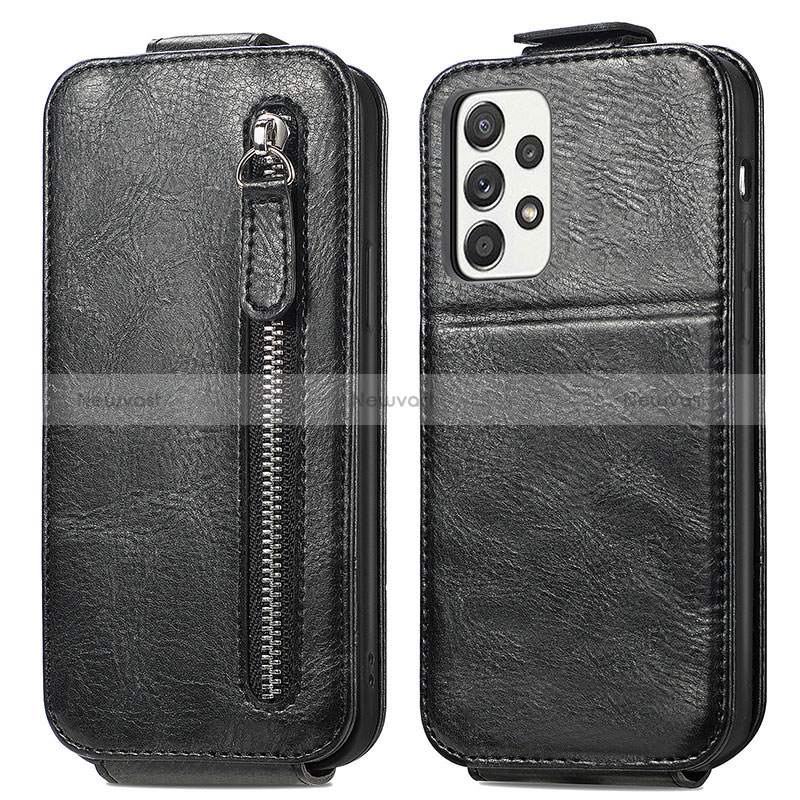 Leather Case Flip Cover Vertical for Samsung Galaxy A52 5G Black