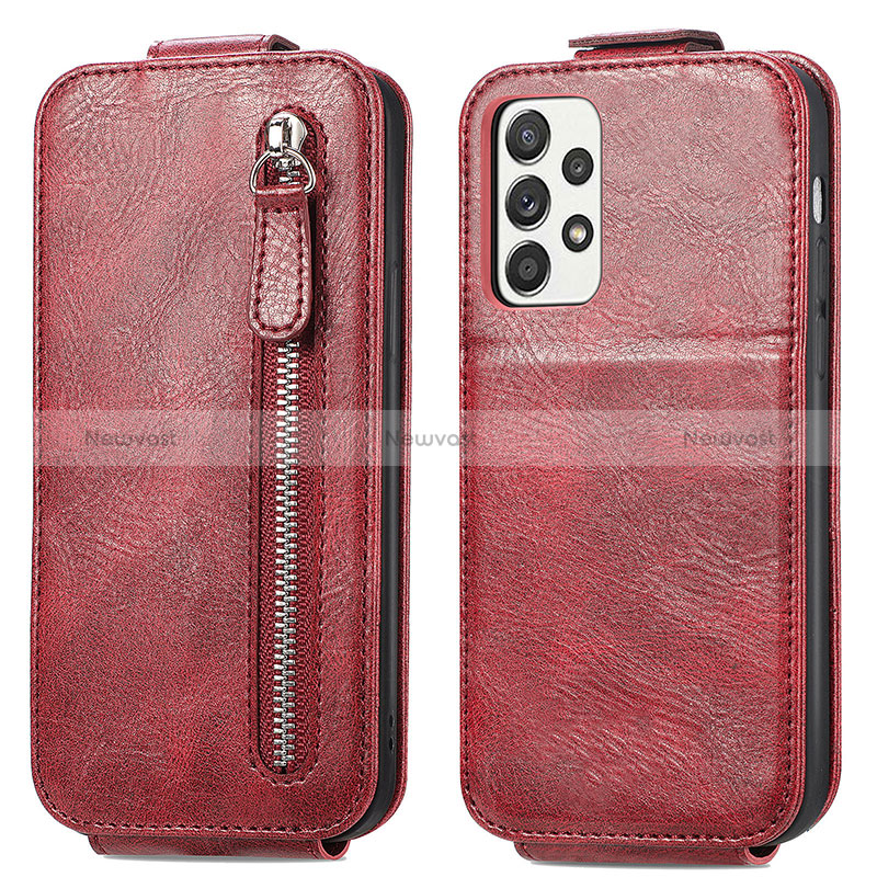 Leather Case Flip Cover Vertical for Samsung Galaxy A52s 5G Red