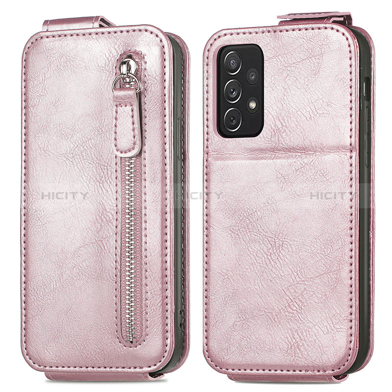 Leather Case Flip Cover Vertical for Samsung Galaxy A72 4G Rose Gold