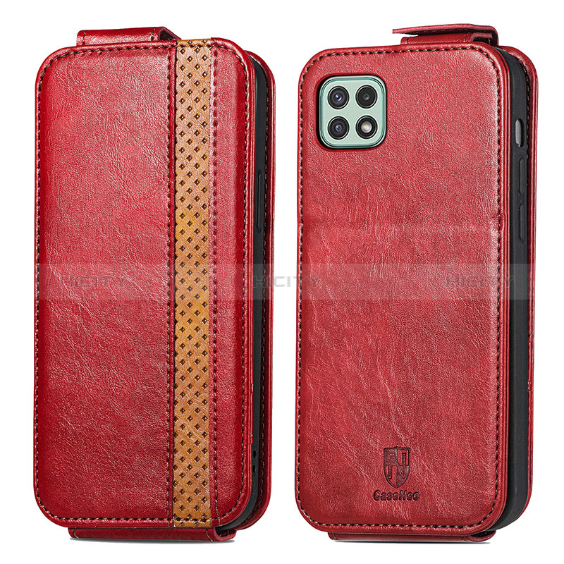 Leather Case Flip Cover Vertical for Samsung Galaxy F42 5G Red