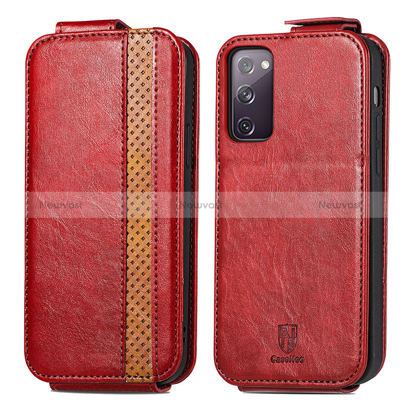 Leather Case Flip Cover Vertical for Samsung Galaxy S20 FE 4G Red