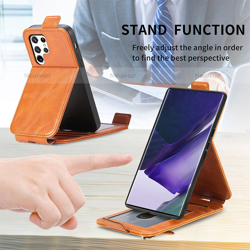 Leather Case Flip Cover Vertical for Samsung Galaxy S21 Ultra 5G