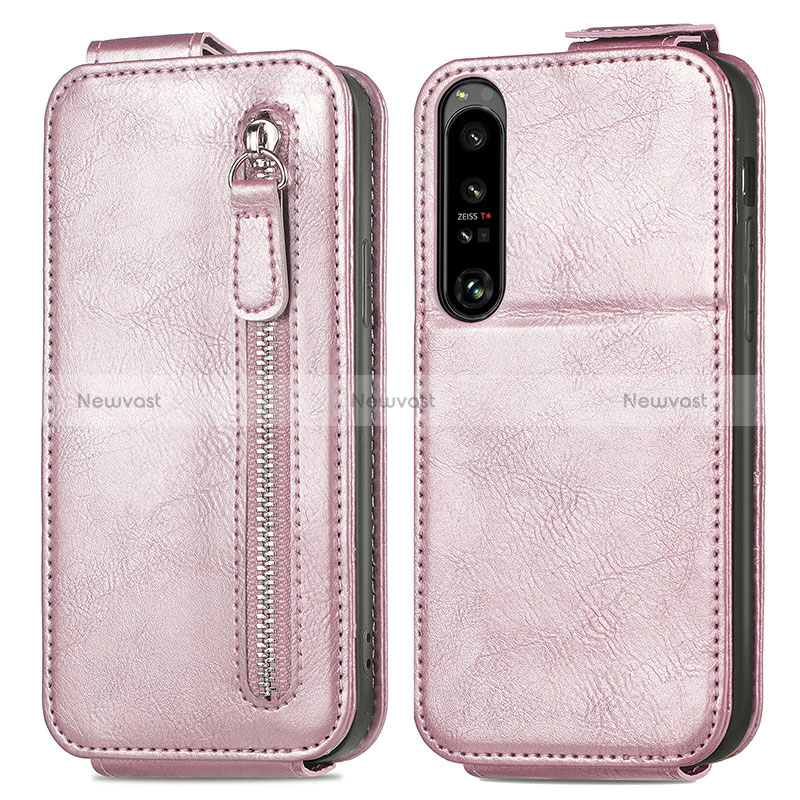 Leather Case Flip Cover Vertical for Sony Xperia 1 IV SO-51C Rose Gold