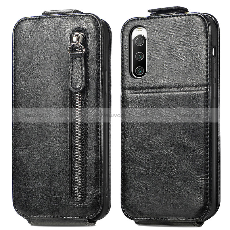 Leather Case Flip Cover Vertical for Sony Xperia 10 IV Black