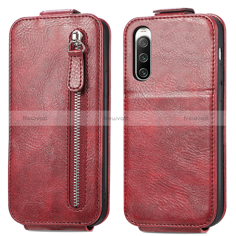 Leather Case Flip Cover Vertical for Sony Xperia 10 IV Red