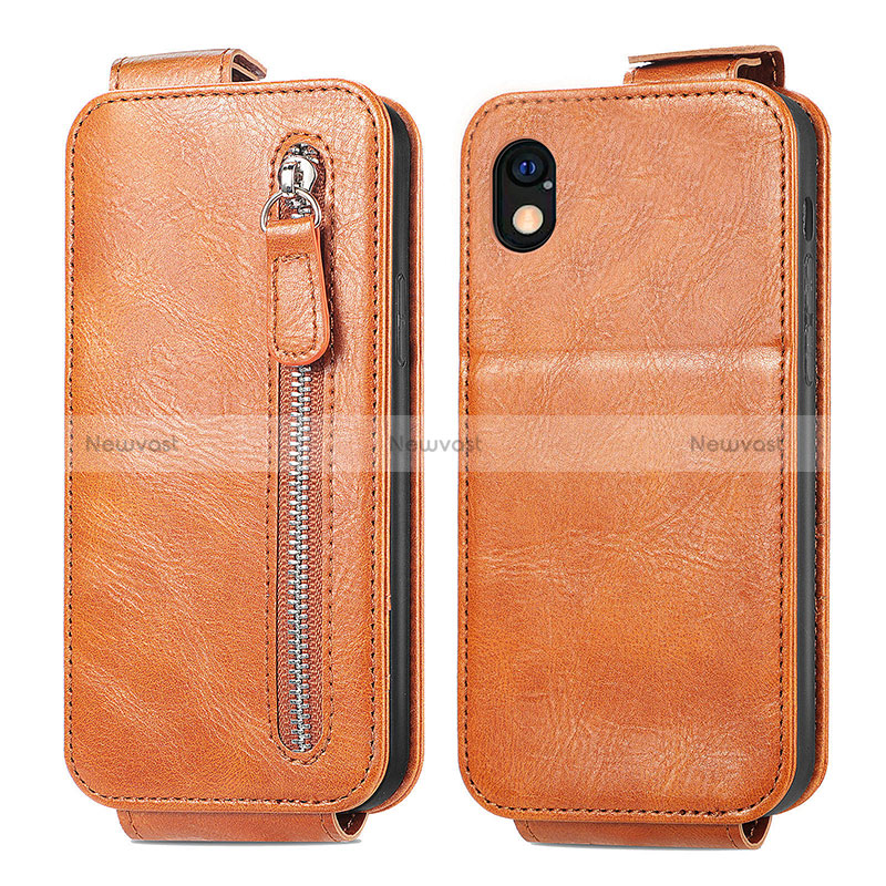 Leather Case Flip Cover Vertical for Sony Xperia Ace III Brown