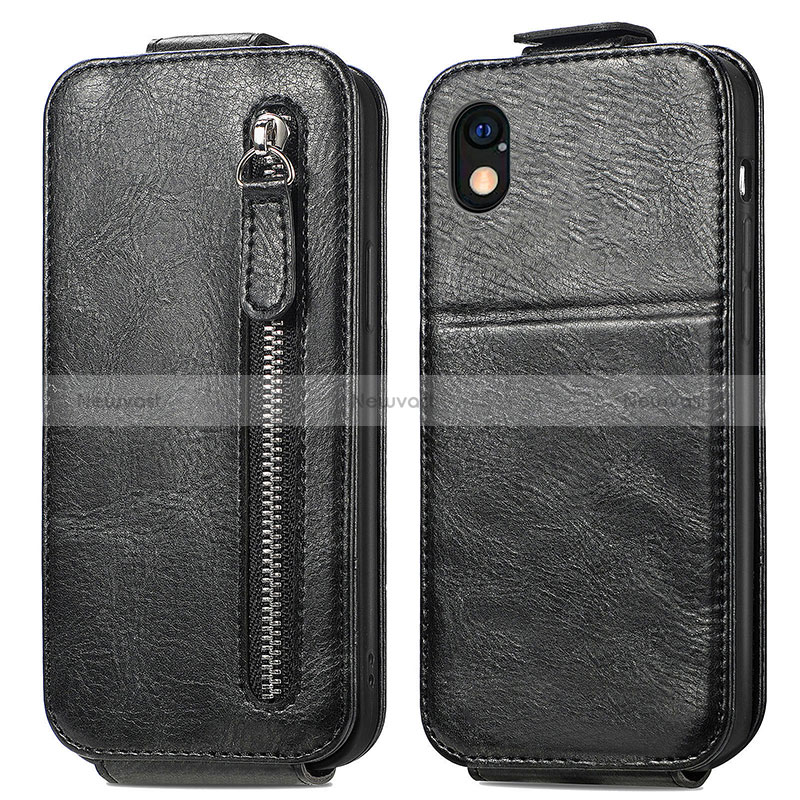 Leather Case Flip Cover Vertical for Sony Xperia Ace III SO-53C Black