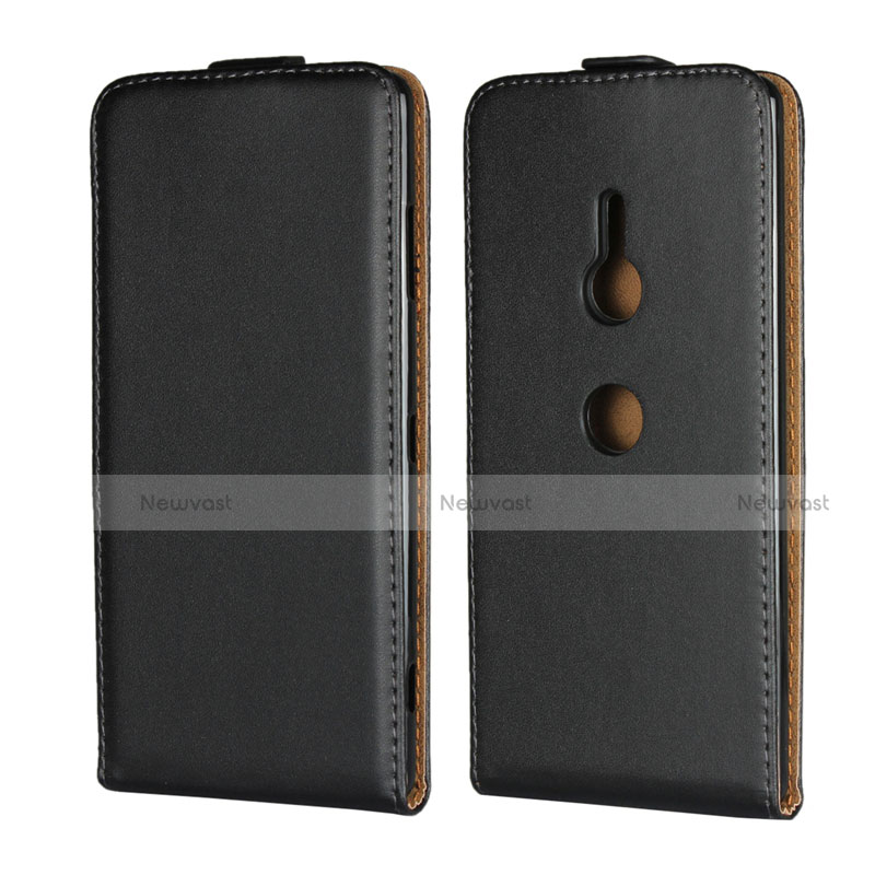 Leather Case Flip Cover Vertical for Sony Xperia XZ3 Black