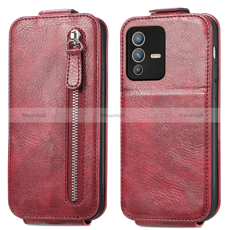 Leather Case Flip Cover Vertical for Vivo V23 Pro 5G Red