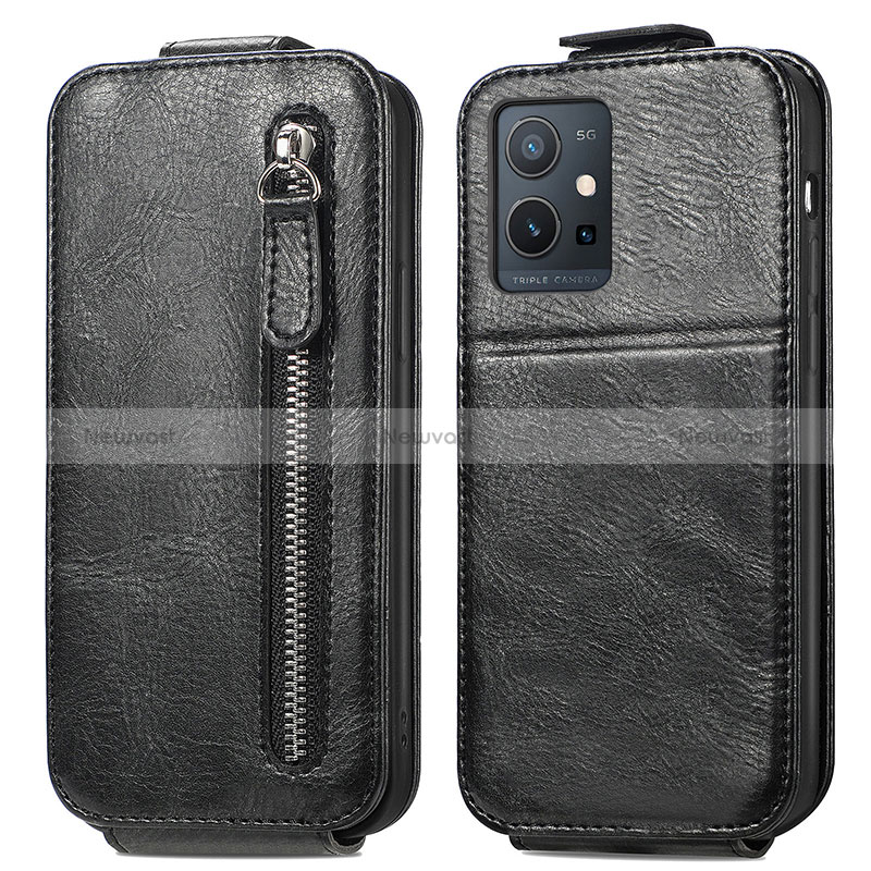 Leather Case Flip Cover Vertical for Vivo Y55s 5G Black