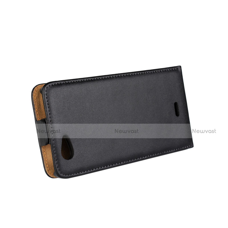 Leather Case Flip Cover Vertical for Wiko Highway Signs Black