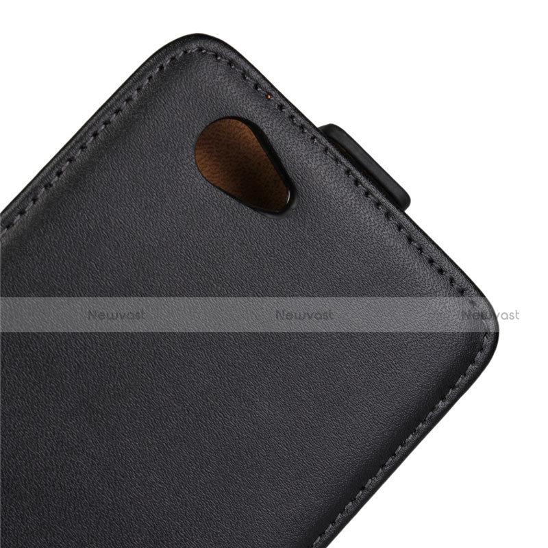 Leather Case Flip Cover Vertical for Wiko Highway Signs Black