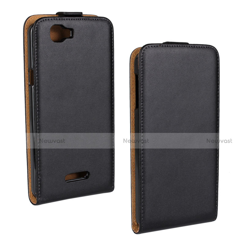 Leather Case Flip Cover Vertical for Wiko Rainbow Black