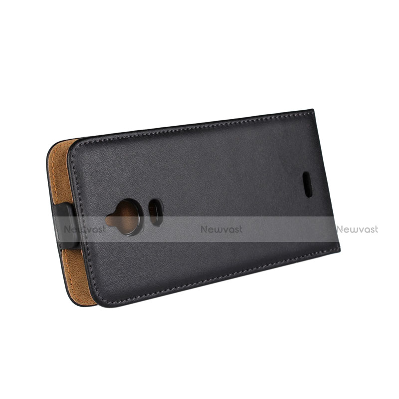 Leather Case Flip Cover Vertical for Wiko Wax Black