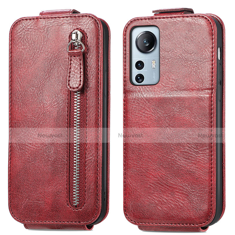 Leather Case Flip Cover Vertical for Xiaomi Mi 12 5G Red